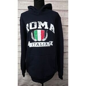Roma Italia Graphic Hoodie Pullover Sweatshirt Italy Souvenir Navy